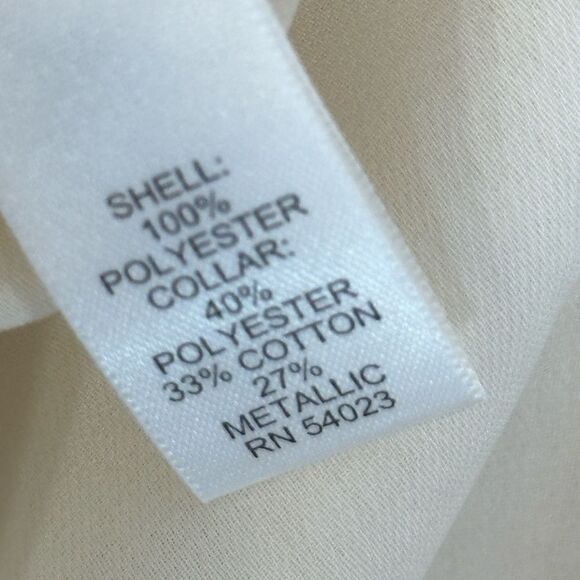 Banana Republic Cream Sheer Long Sleeve Top| Size M - Picture 3 of 6